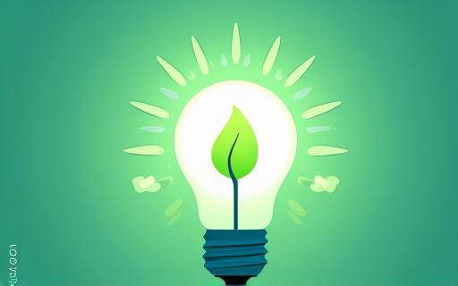 Lâmpada com símbolo de folha verde, representando eficiência energética